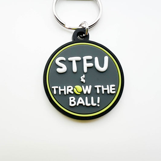 STFU & Throw the Ball! Funny 3-d Rubber Dog Tag
