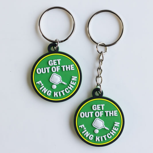 Get Out of the F'ing Kitchen 3-D Rubber Pickleball / House Kitchen Dog Tag
