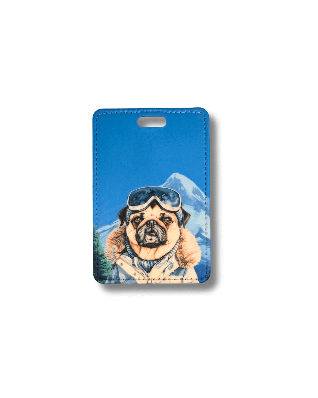 Funny Pug Mountain Dog Luggage Tag | Travel Gift