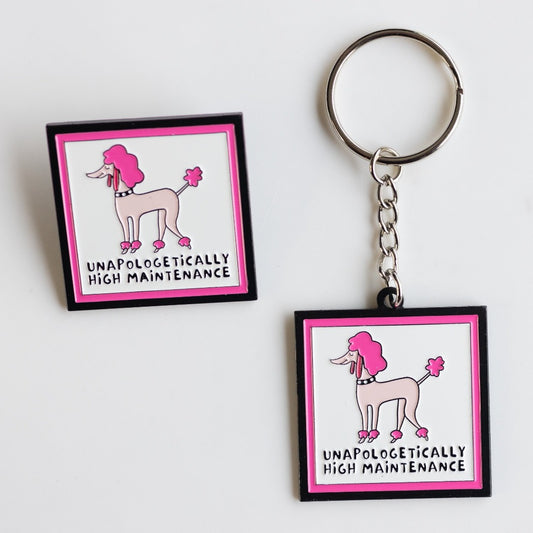 Cartoon pink poodle: unapologetically high maintenance