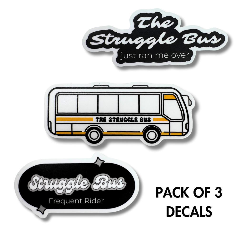 Struggle Bus Decals for Laptop and More | Sticker Set of 3