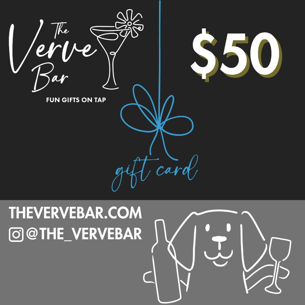 $50 gift card for The Verve Bar, gifts for dog lovers