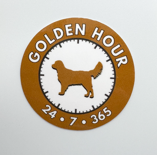 Golden Hour Golden Retriever Sticker