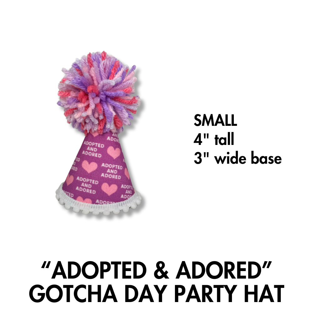 lavender and pink gotcha day hat for small breeds / dogs in hats are the cutest