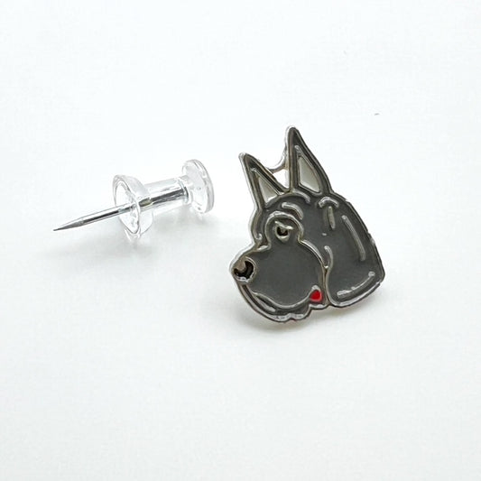 dark gray great Dane enamel pin