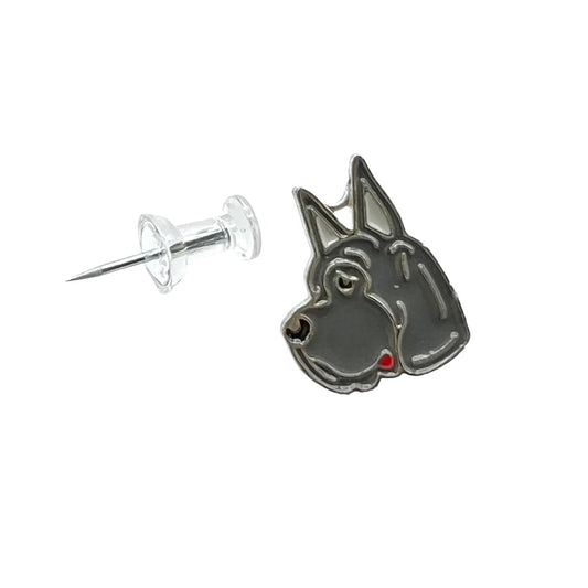 dark gray great Dane enamel pin