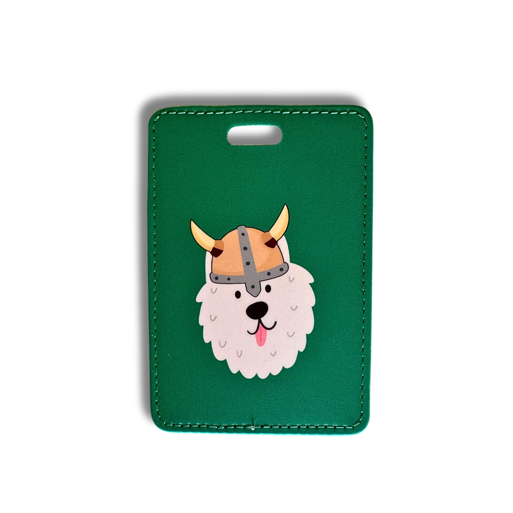 White Fluffy Dog Luggage Tag | Cute Suitcase ID Tag