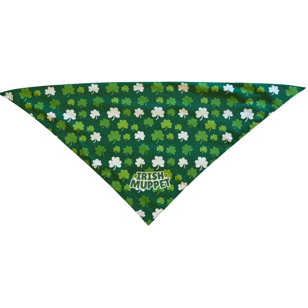 Green Clover St. Patrick's Day Dog Bandanas | 3 Sizes