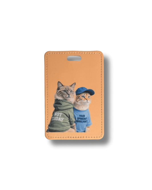 Funny Cat Luggage Tag | Sarcastic Travel Gift