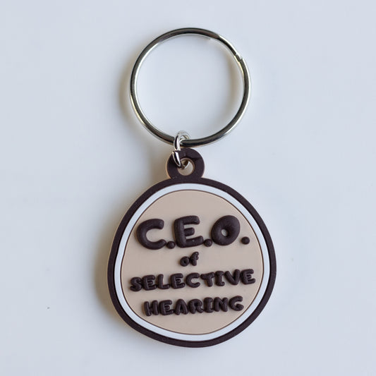 CEO of Selective Hearing - Funny 3-d Rubber Dog Tag