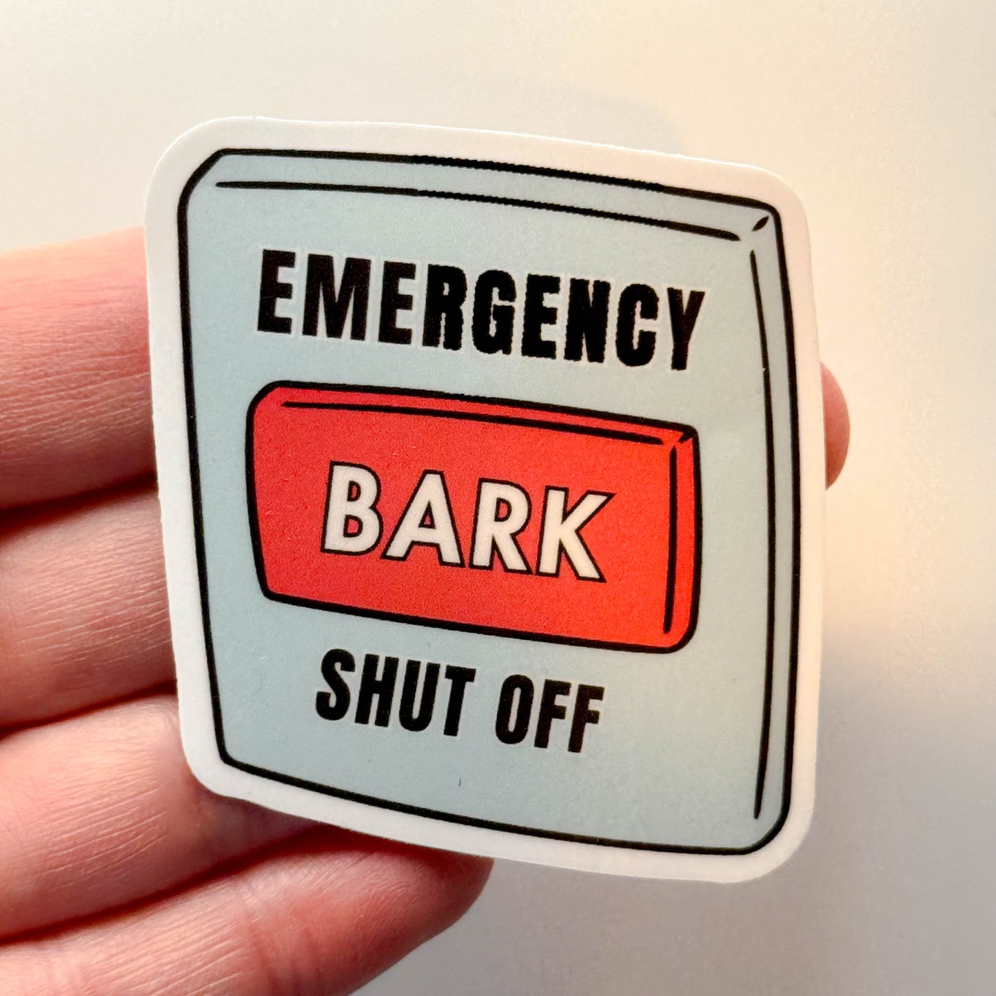Funny Dog Barking Sticker - Bark Off Switch