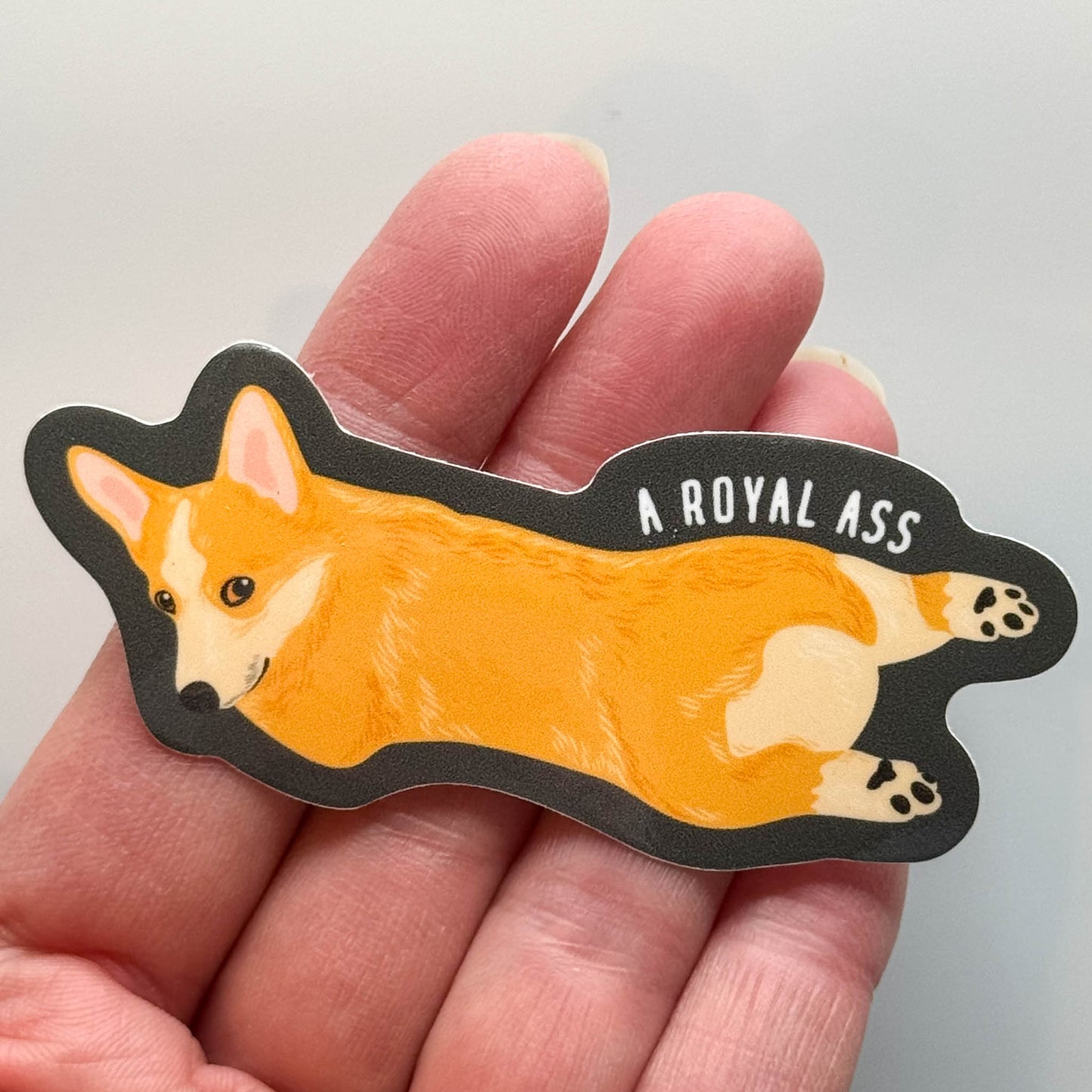 Funny Corgi Dog Sticker: "Royal Ass"