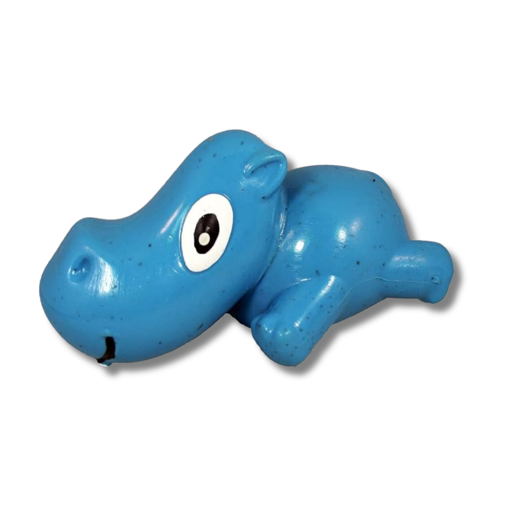 blue puzzle toy for dogs shaped like a hippo