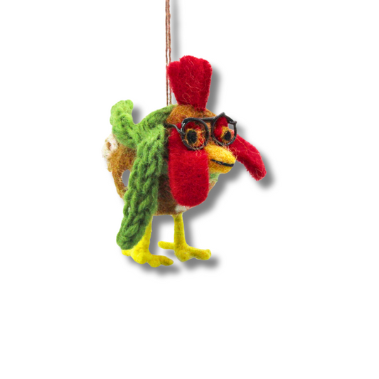 Felt Cute Bird Ornament | Winter Bird with Scarf Decor