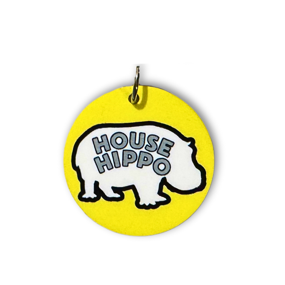 House Hippo Doggo | Fun Double-Sided Dog Collar Charm