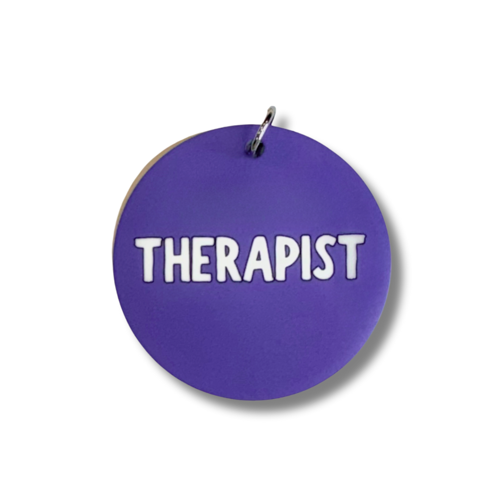 Dog "Therapist" Collar Charm  | Double-Sided Acrylic