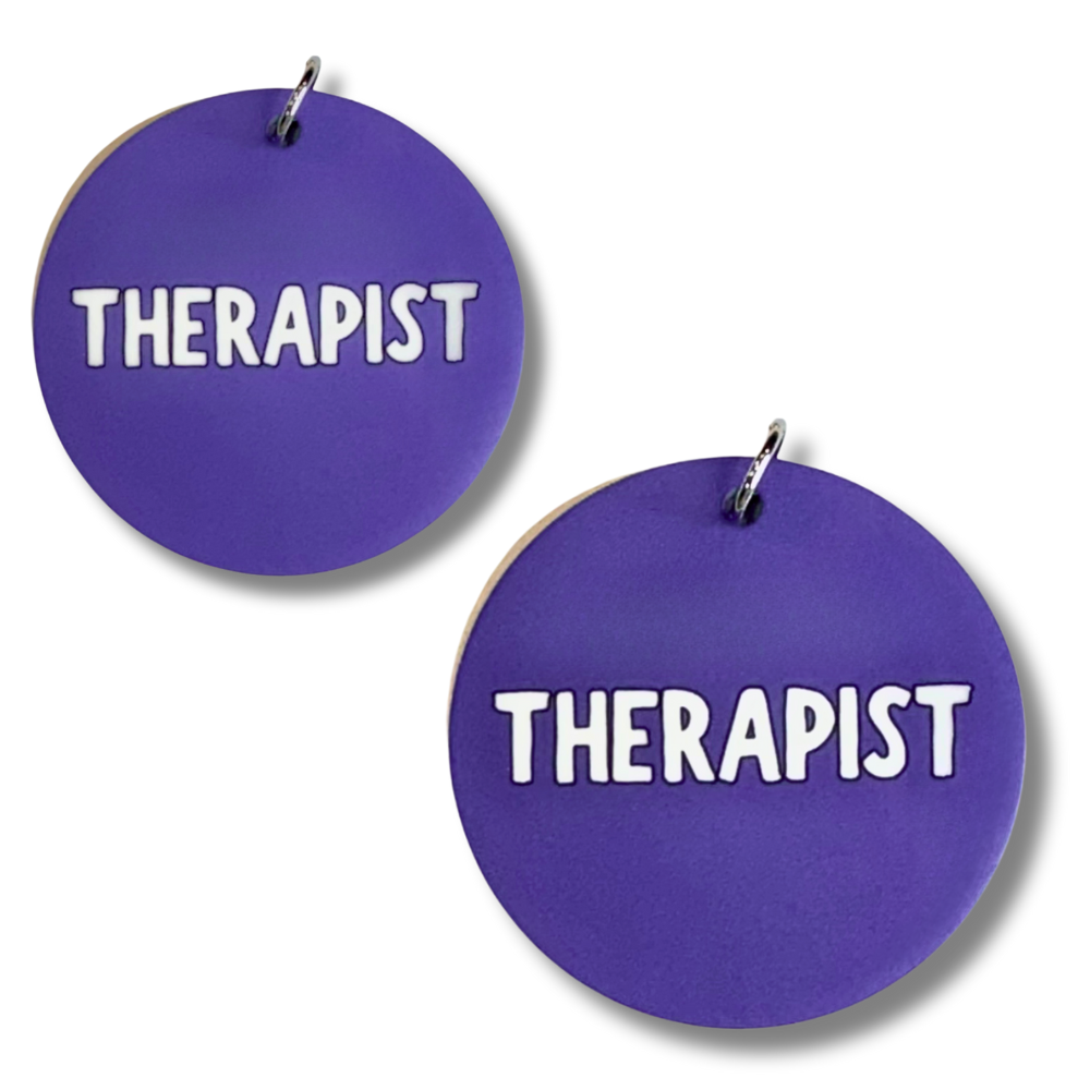 Dog "Therapist" Collar Charm  | Double-Sided Acrylic