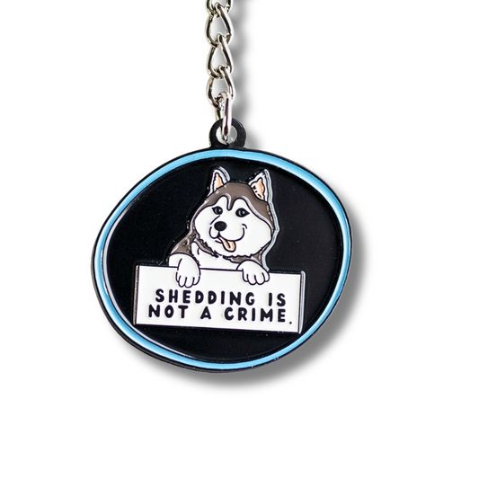 Enamel Husky Dog Keychain | Shedding is Not a Crime