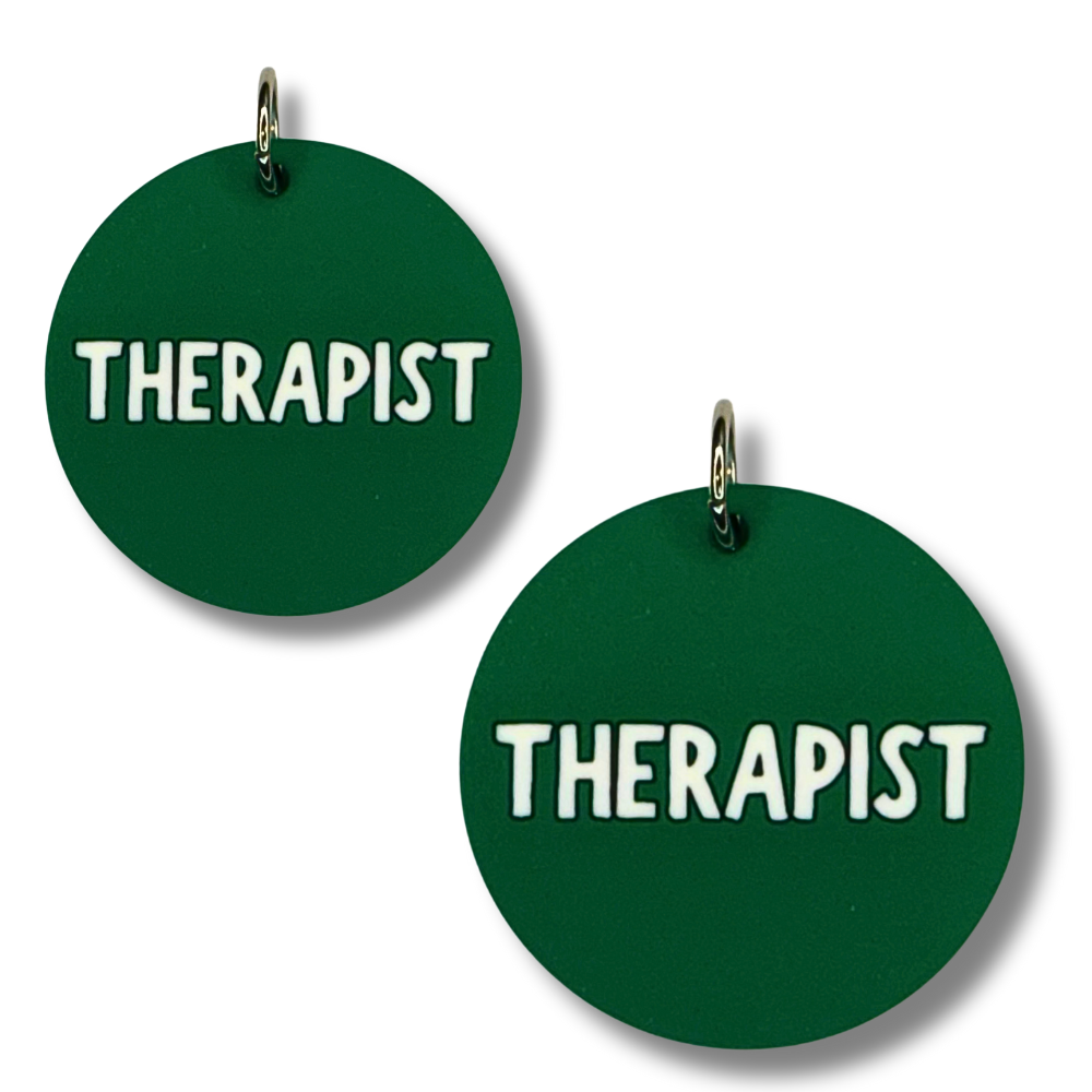 Dog "Therapist" Collar Charm  | Double-Sided Acrylic