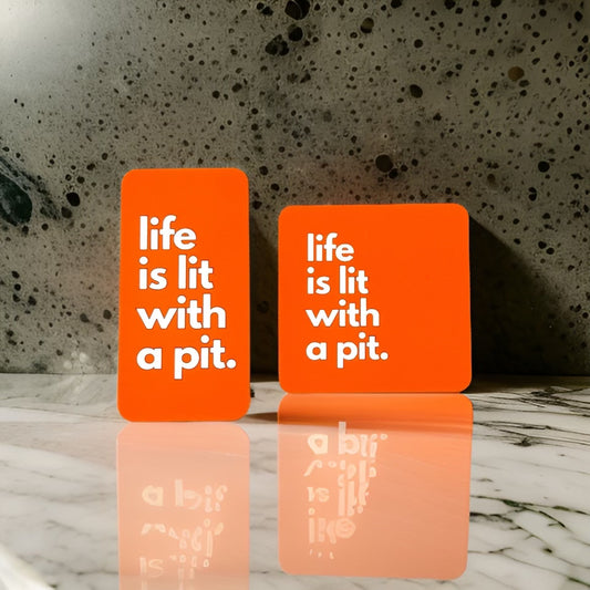 "Life is Lit with a Pit" Pit Bull Magnet "Pittie" Gift