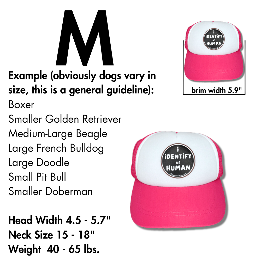 trucker hats for medium dogs. Size description for pink dog baseball style cap