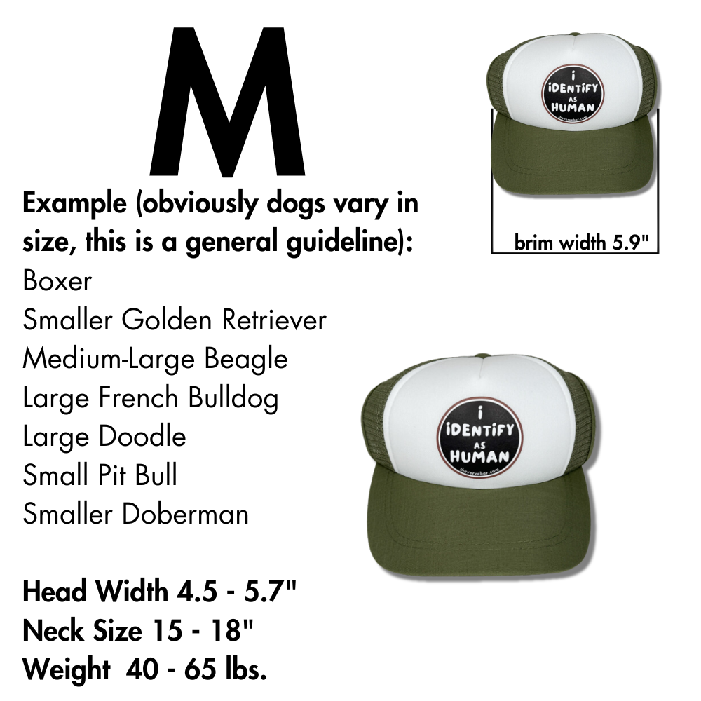 trucker hat for medium dogs - size description 