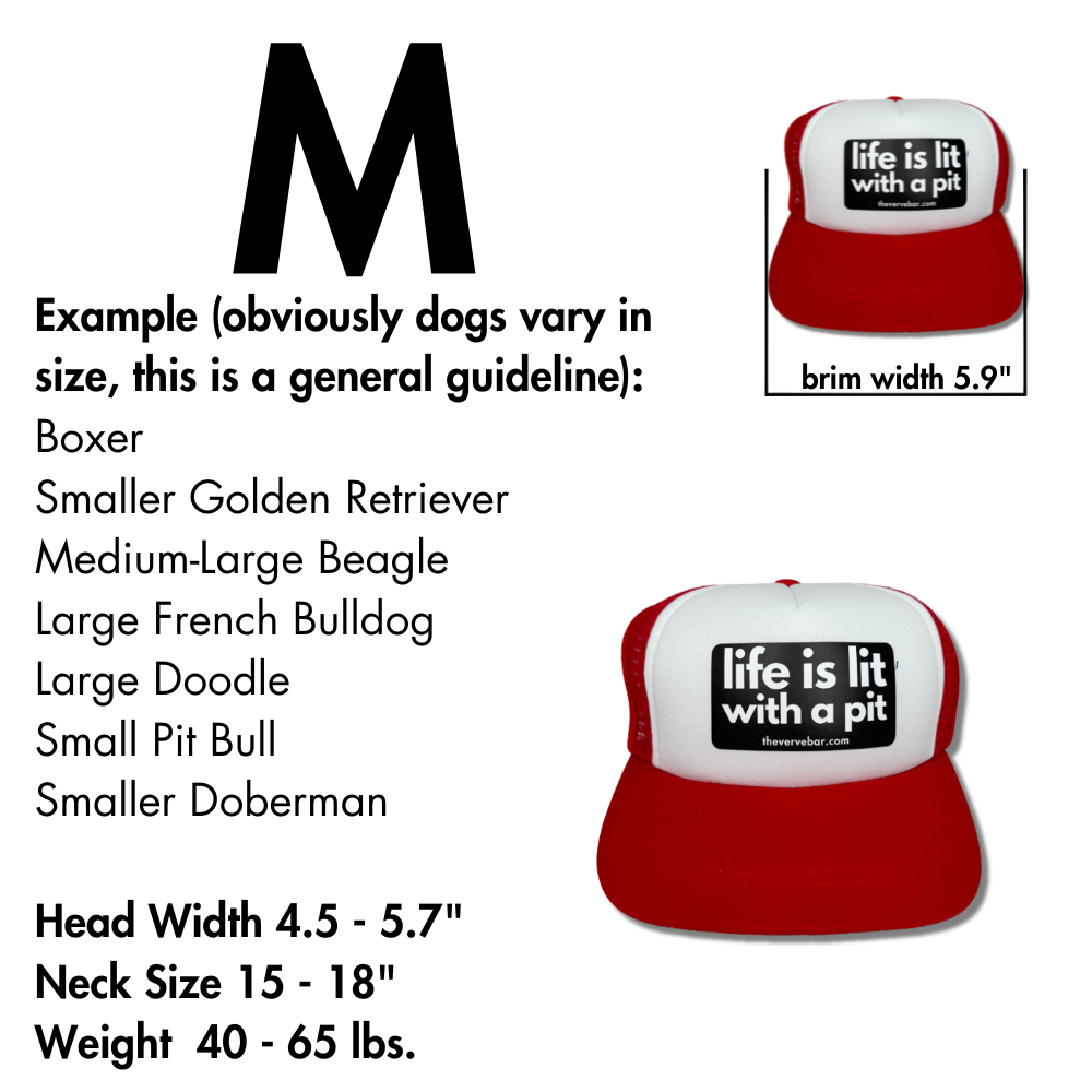 hat for pitbull size info for medium red hat