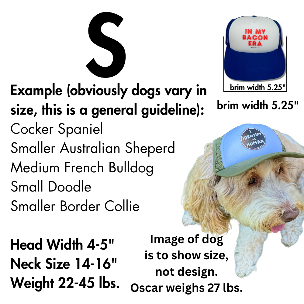 size description - trucker hats for small dogs