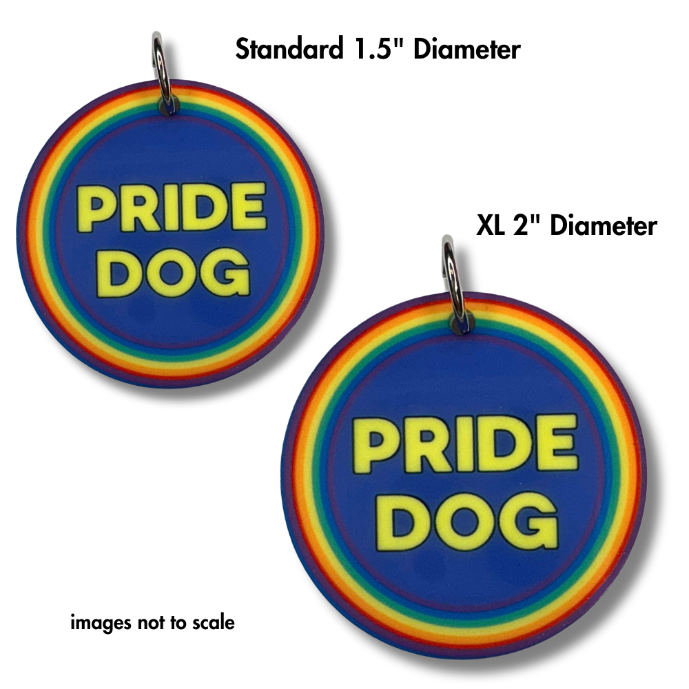 Pride Dog Collar Charm | Double-Sided Acrylic, 2 Sizes