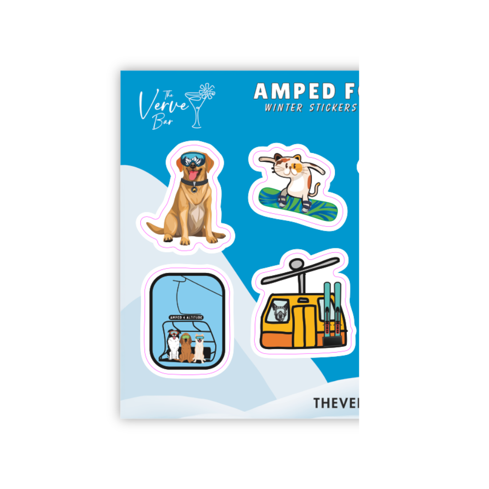 Ski-Dog (and park Cat) Sticker Sheet | Snow Dog Decals