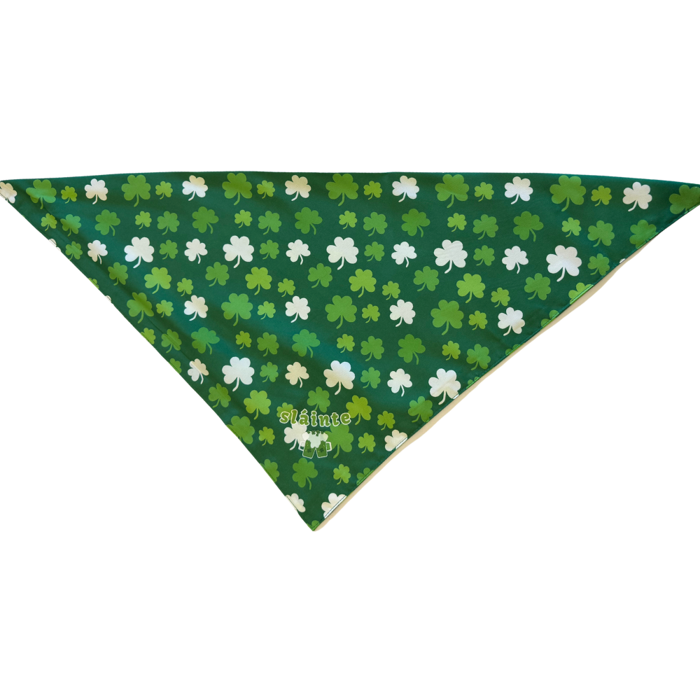 Green Clover St. Patrick's Day Dog Bandanas | 3 Sizes