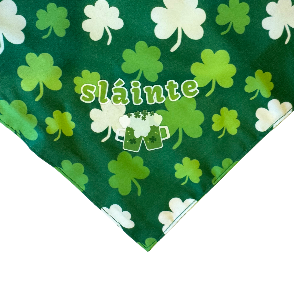 Green Clover St. Patrick's Day Dog Bandanas | 3 Sizes