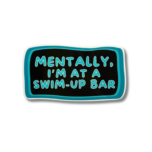 Teal and black rectangular sticker fun: Mentally, I'm at a swim-up bar.