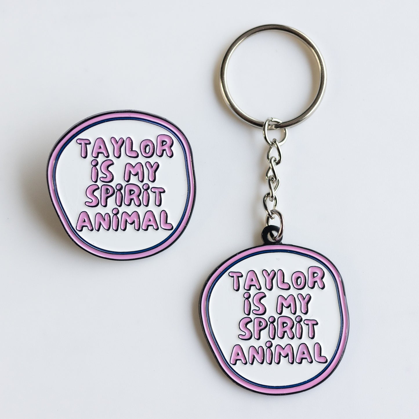 white and pink enamel: Taylor is my spirit animal