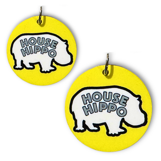 House Hippo Doggo | Fun Double-Sided Dog Collar Charm