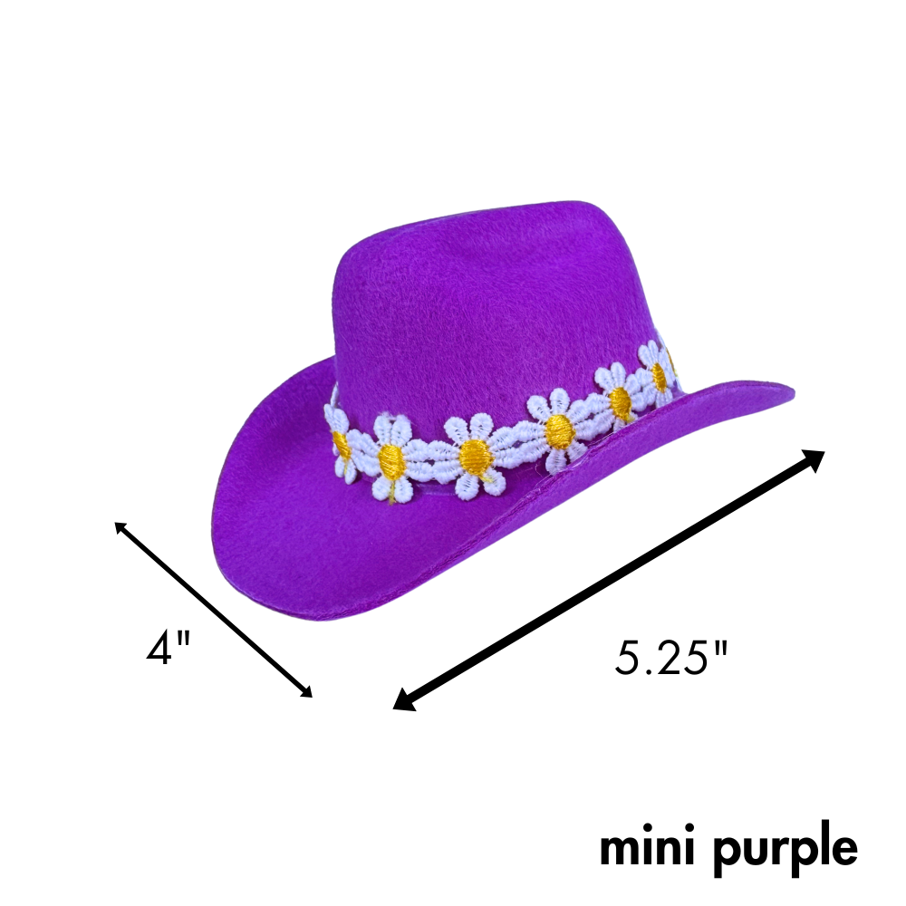 Mini Floral Dog Cowboy Hat | Purple Hat for Pup