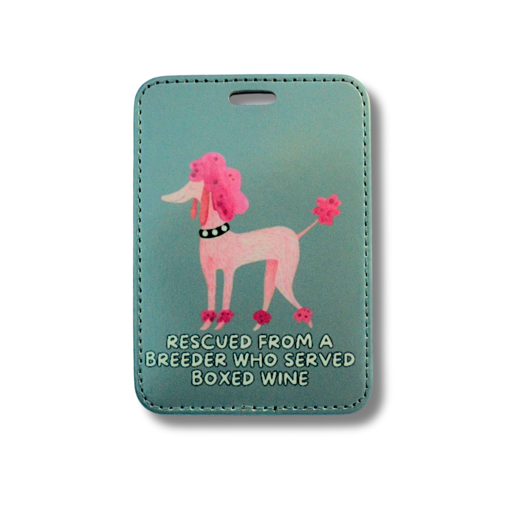 Sassy Dog Wine Lover Luggage Tag | Boxed Wine Rescue