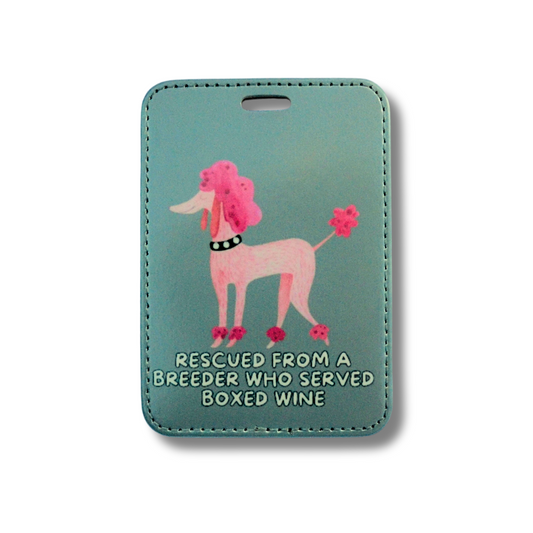 Sassy Dog Wine Lover Luggage Tag | Boxed Wine Rescue